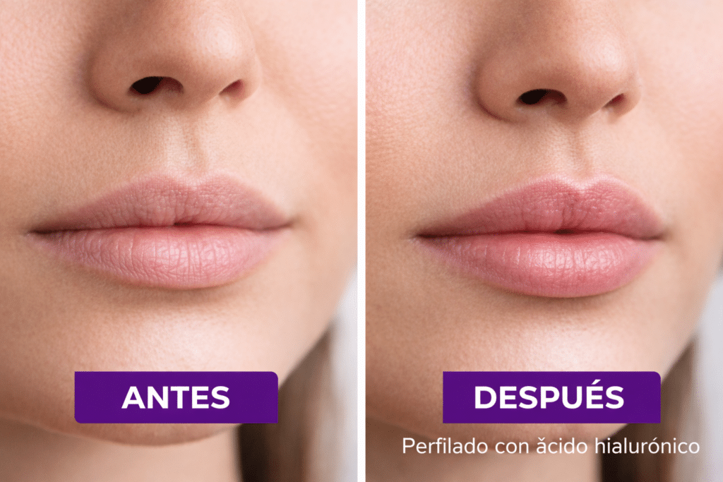 Perfilado de labios con ácido hialurónico: definición y naturalidad sin exceso de volumen