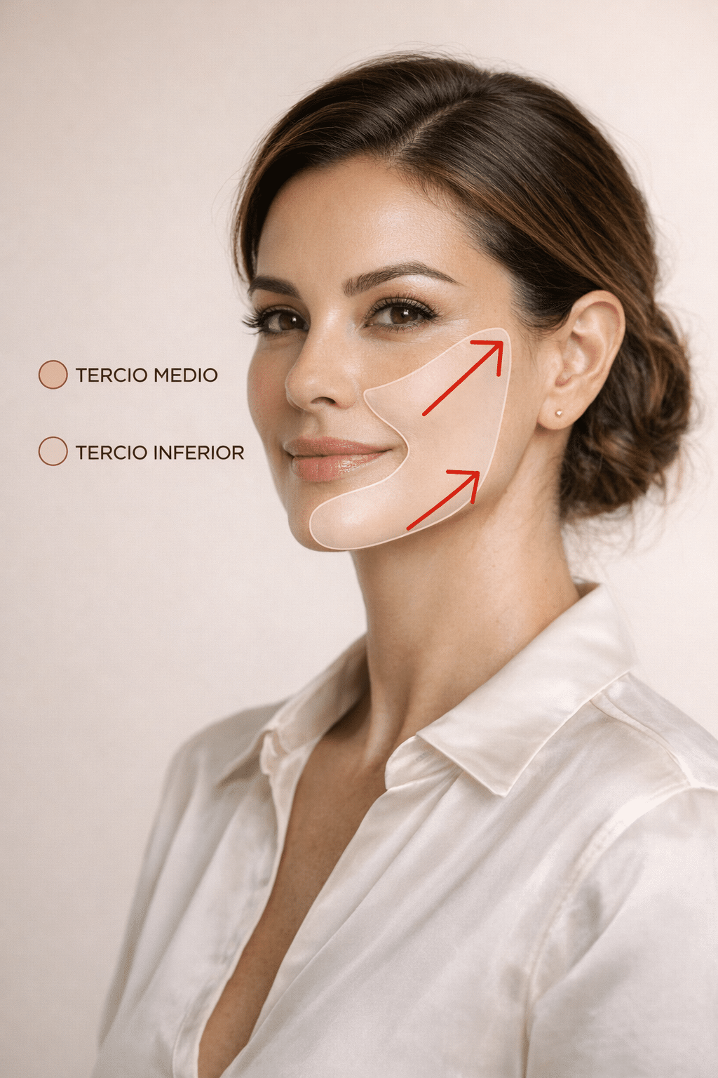 Plan de tratamiento Sculptra — zonas faciales tercio medio e inferior